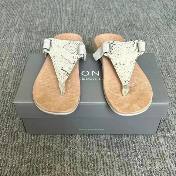 Womens Vionic Wanda Toe Post Sandal Bone Size 7.5 - Picture 2 of 6